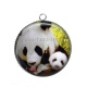 Pendentif Cabochon Argent - panda