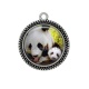 Pendentif Cabochon Argent - panda