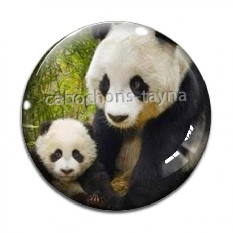 Cabochon Verre - panda