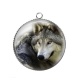 Pendentif Cabochon Argent - loup