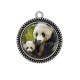 Pendentif Cabochon Argent - panda