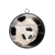 Pendentif Cabochon Argent - panda