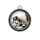 Pendentif Cabochon Argent - panda