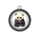 Pendentif Cabochon Argent - panda