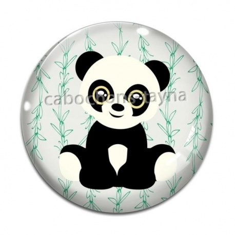 Cabochon Verre - panda