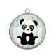 Pendentif Cabochon Argent - panda