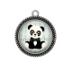 Pendentif Cabochon Argent - panda