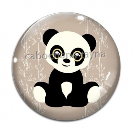 Cabochon Verre - panda