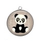 Pendentif Cabochon Argent - panda