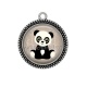Pendentif Cabochon Argent - panda