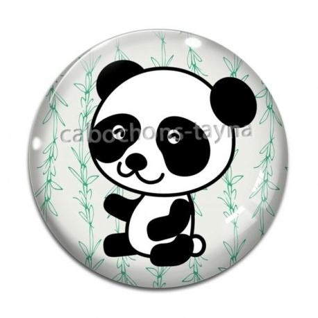 Cabochon Verre - panda