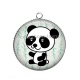 Pendentif Cabochon Argent - panda