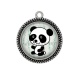 Pendentif Cabochon Argent - panda