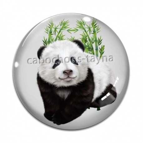 Cabochon Verre - panda