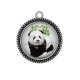 Pendentif Cabochon Argent - panda