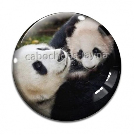 Cabochon Verre - panda