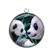 Pendentif Cabochon Argent - panda