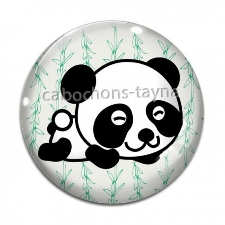 Cabochon Verre - panda