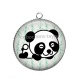 Pendentif Cabochon Argent - panda