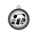 Pendentif Cabochon Argent - panda