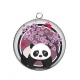 Pendentif Cabochon Argent - panda