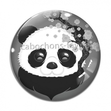 Cabochon Verre - panda