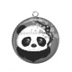 Pendentif Cabochon Argent - panda
