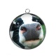 Pendentif Cabochon Argent - vache