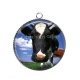 Pendentif Cabochon Argent - vache