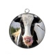 Pendentif Cabochon Argent - vache