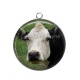 Pendentif Cabochon Argent - vache