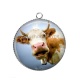 Pendentif Cabochon Argent - vache