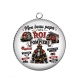 Pendentif Cabochon Argent - mon beau papa c'est le roi des pompiers