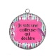 Pendentif Cabochon Argent - je suis une coiffeuse qui déchire