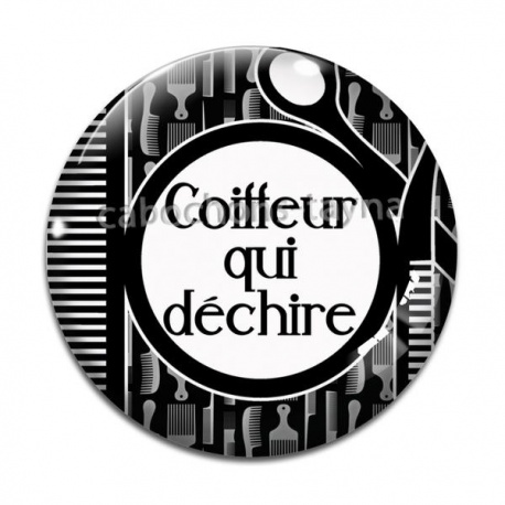 Cabochon Verre - coiffeure qui déchire