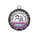 Pendentif Cabochon Argent - monitrice d'auto école qui déchire