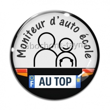 Cabochon Verre - moniteur d'auto école au top