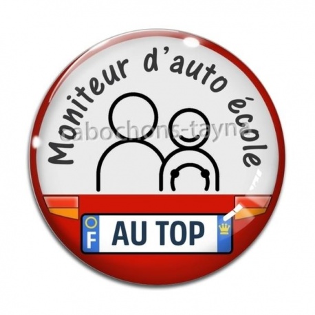 Cabochon Verre - moniteur d'auto école au top