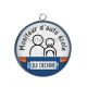 Pendentif Cabochon Argent - moniteur d'auto école qui déchire