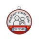 Pendentif Cabochon Argent - moniteur d'auto école qui déchire
