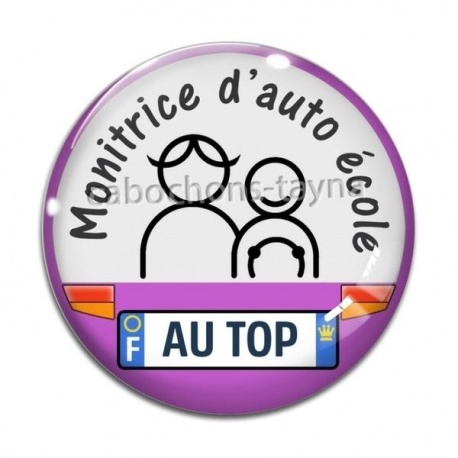 Cabochon Verre - monitrice d'auto école au top