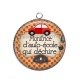 Pendentif Cabochon Argent - monitrice d'auto école qui déchire