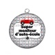 Pendentif Cabochon Argent - super moniteur d'auto école