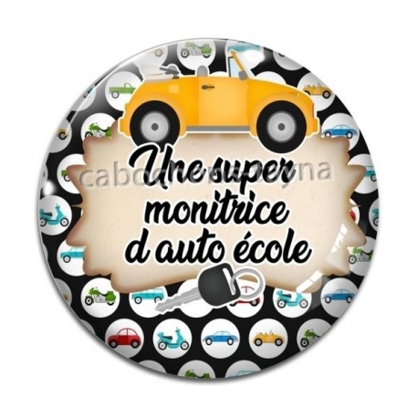 Cabochon Verre - une super monitrice d'auto école