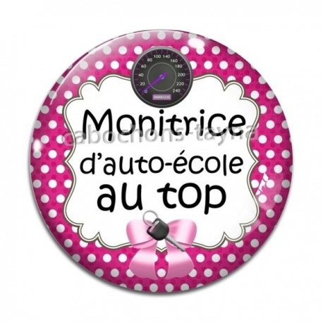 Cabochon Verre - monitrice auto école au top