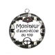 Pendentif Cabochon Argent - moniteur d'auto école au top