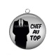 Pendentif Cabochon Argent - chef au top