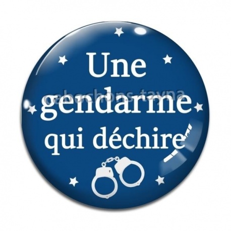 Cabochon Verre - une gendarme qui déchire