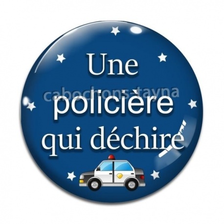 Cabochon Verre - une policière qui déchire