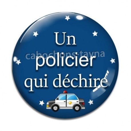 Cabochon Verre - un policier qui déchire